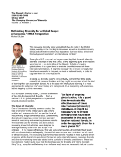 Rethinking Diversity for a Global Scope: A European / EMEA