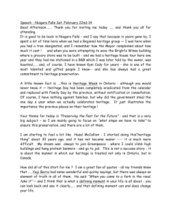 Speech - Niagara Falls Sat. February 22nd