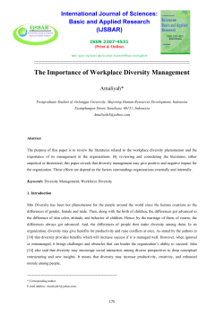The Importance of Workplace Diversity Management