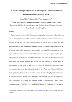 The Use of Vetiver grass (Vetiveria zizanioides) in the