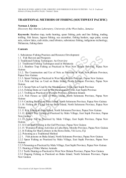 Traditional Methods of Fishing(SouthWest Pacific)