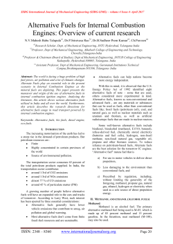 Alternative Fuels for Internal Combustion Engines