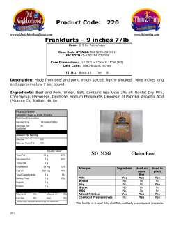 Product Code: 220 Frankfurts &ndash; 9 inches 7/lb