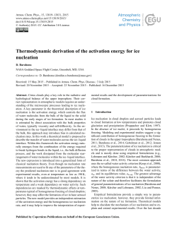 Thermodynamic derivation of the activation energy for ice nucleation