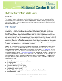 Bully Prevention State Laws