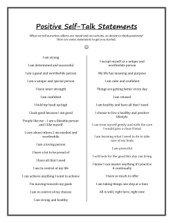 Positive Self-Talk Statements