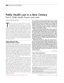 Public Health Law in a New Century