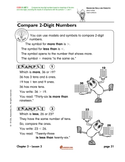 Compare 2-Digit Numbers