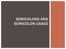 Semicolons and Semicolon Usage