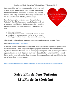 Feliz D&iacute;a de San Valent&iacute;n El D&iacute;a de la Amistad