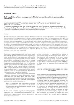 Self-regulation of time management: Mental
