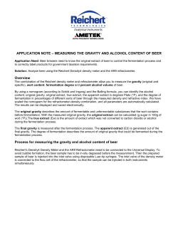 Application Note - Measuring The Gravity and Alcohol Content of Beer