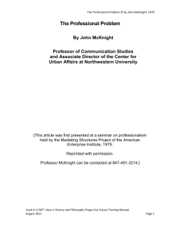 The Professional Problem