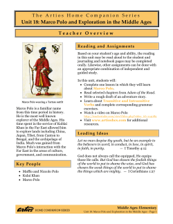Marco Polo and Exploration in the Middle Ages