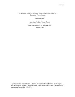 Civil Rights and Civil Wrongs:1 Recreational Segregation in