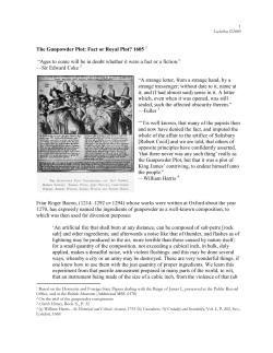 The gunpowder plot: fact or royal plot? 1605
