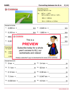 2,000 m = km 5) 2,640 m = km 5,333 m = km 6) 1,800 m = km 896 m