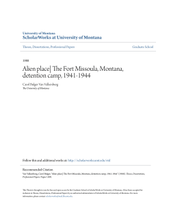 Alien place| The Fort Missoula, Montana, detention camp, 1941-1944