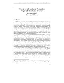 Causes of International Production Fragmentation: Some Evidence