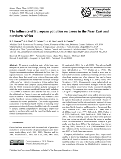 The influence of European pollution on ozone in the Near East and
