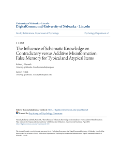 The Influence of Schematic Knowledge on Contradictory versus