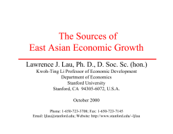 The Sources of East Asian Economic Growth