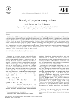 Diversity of properties among catalases