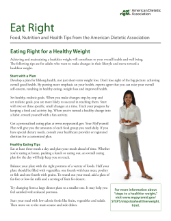 Eating Right for a Healthy Weight