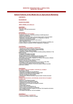 Salient Features of the Model Act on Agricultural Marketing