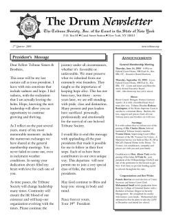 The Drum Newsletter - The Tribune Society