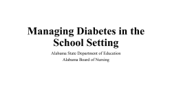 Managing Diabetes in the School Setting