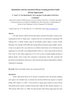 Quantitative trait loci associated with pre
