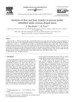 Analysis of flow and heat transfer in porous media imbedded inside