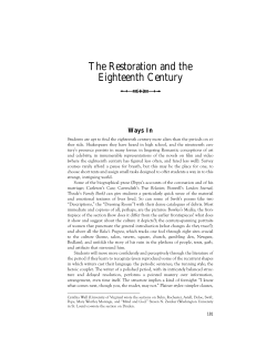 The Restoration and the Eighteenth Century