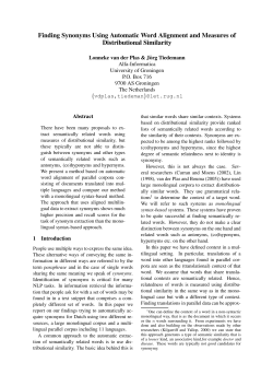 Finding Synonyms Using Automatic Word