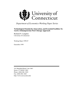 Technological Standards and Essential facilities