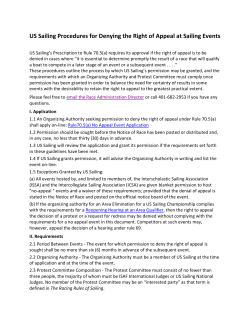 No Appeal (Rule 70.5) Procedure - United States Sailing Association
