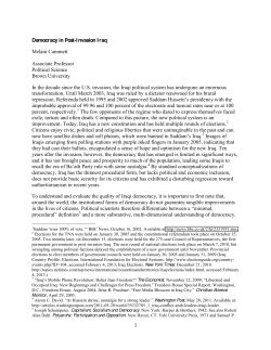 Democracy in Post-Invasion Iraq