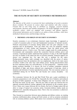 THE OUTLINE OF SECURITY ECONOMICS METHODOLOGY