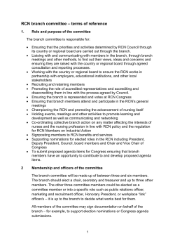 RCN branch committee &ndash; terms of reference