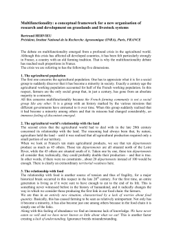 Multifunctionality: a conceptual framework for a new