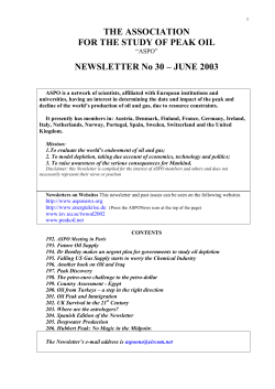 Newsletter 30 - ASPO Ireland