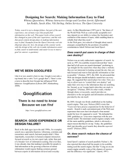 Designing for Search: Making Information Easy to Find