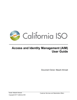 Access and Identity Management (AIM) User Guide