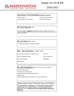 2016-2017 Supply List Grades 7