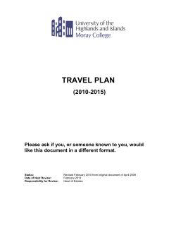 College Travel Plan - Moray College UHI