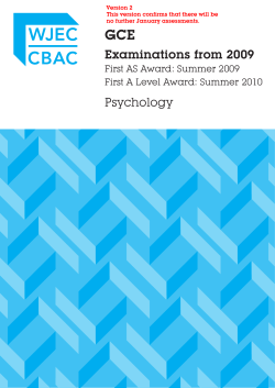 GCE Psychology Specification 2009 onwards pdf
