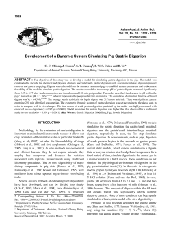 Development of a Dynamic System Simulating Pig Gastric Digestion