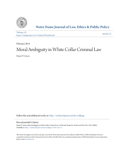 Moral Ambiguity in White Collar Criminal Law