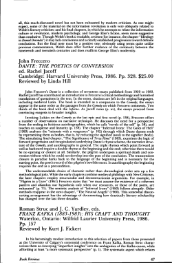 John Freccero DANTE: THE POETICS OF CONVERSION ed